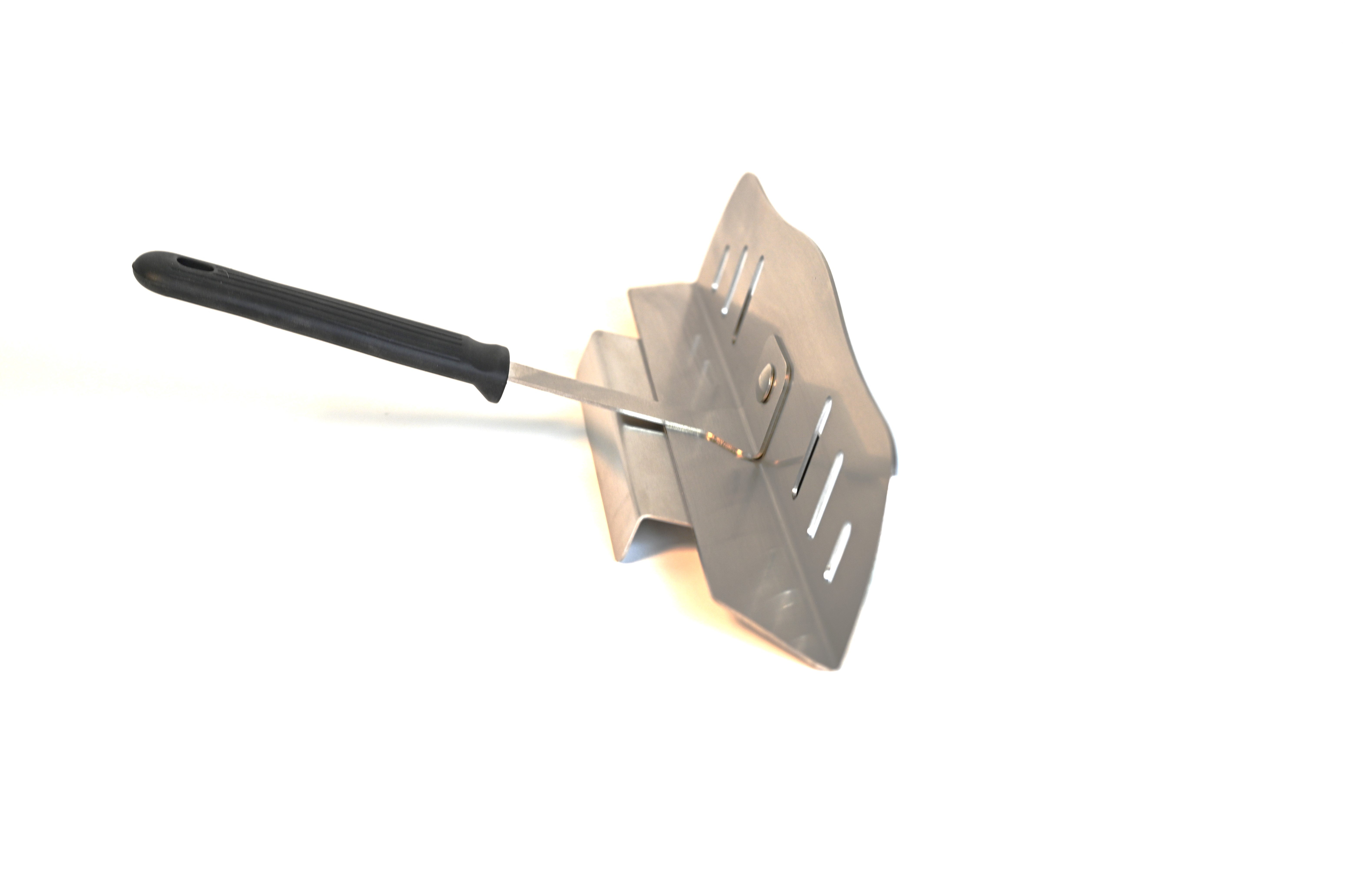 Partial Baffle Door with a black handle on a white background